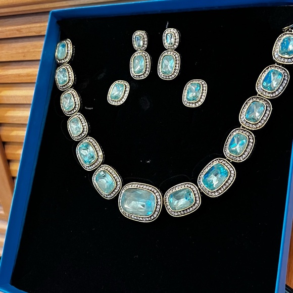 Heidi Daus Ice Blue Crystal Necklace & Earrings Set - NWT💎❄️ - Picture 11 of 12